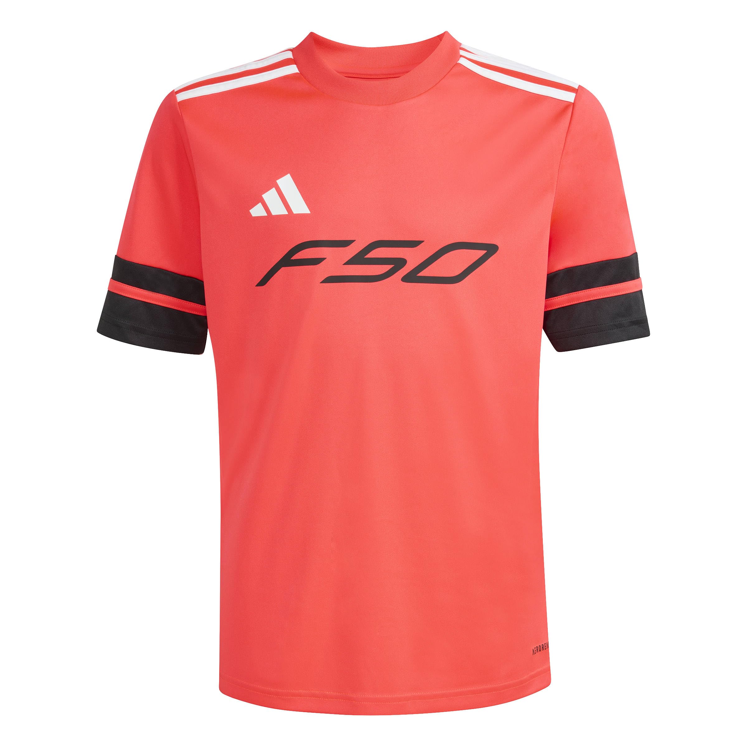 adidas Unisex Kids F50 Jersey Short Sleeve Kids, Lucid red/Black/White, 5-6 Years