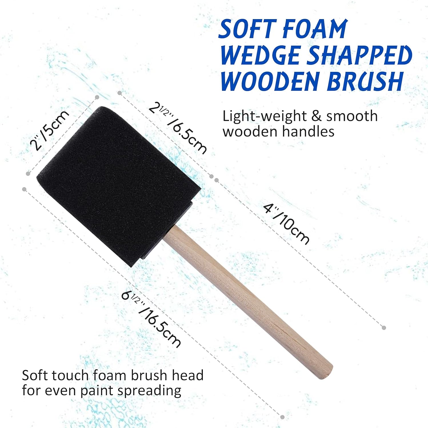 CONDA 45 Pack 2 Inch Assorted Foam Brush Set Wood Handle Paint Brush Set- Lightweight, Durable, Great for Acrylics, Stains, Varnishes, Crafts : Everything Else