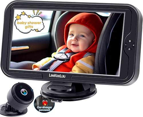 Cámara de coche para bebé para asiento trasero 1080P - Plug and Play, visión nocturna de cristal HD, fácil de instalar, rotación de 360°, ángulo de