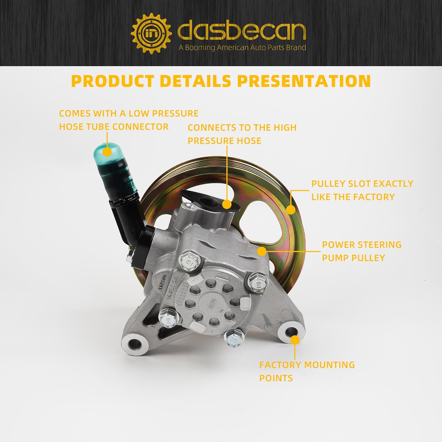 Dasbecan 21-5442 Power Steering Pump With Pulley Compatible with 2005-2008 Honda Pilot,2005-2010 Odyssey,2007-2013 Acura MDX Replace# 56110-RGL-A03 56110-PVJ-A01 56110-RYE-A02