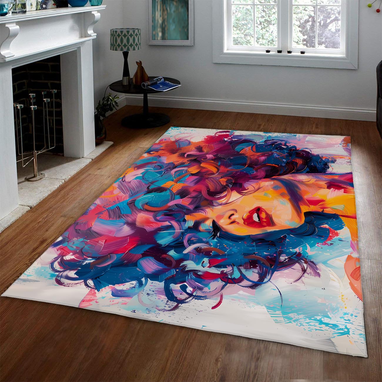 Tapis aquarelle abstrait chic lavable en machine pour salon moderne 60x120 cm