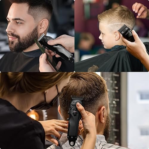 Miniatura 7 de Cortapelos para hombres profesionales, inalámbricas y con cable para cortar el cabello, cortapelos recargables para hombre, juego de corte de pelo y