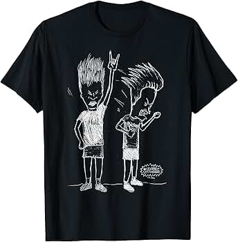 Amazon.com: Beavis and Butt-Head Head Bang Sketch T-Shirt