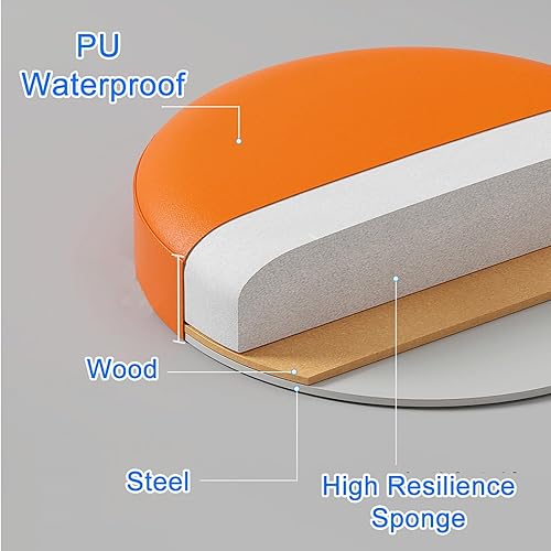 Miniatura 3 de THAMBA Taburete plegable de 18 pulgadas con respaldo, paquete de 2 sillas plegables portátiles de esponja de poliuretano, taburete plegable para