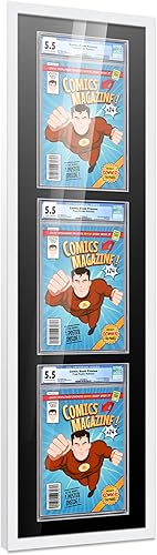 Miniatura 179 de Poster Palooza Marco de cómic con paspartú para 2 cómics CGC, CBCS o PGX Graded Comics – Marco de cómic negro para cómics de 8.125 x 13 pulgadas