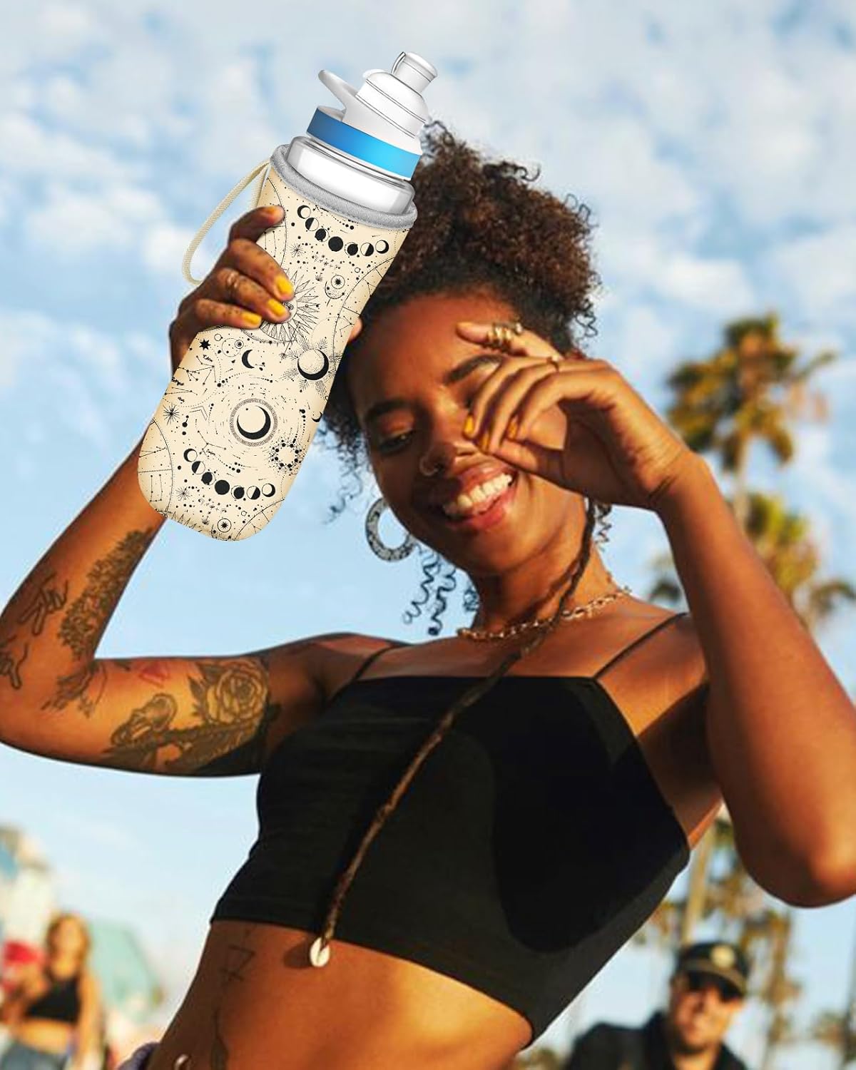 Water Bottle Sleeve for Cirkul 22 oz - 2 Pack Bottle Cover Holder Carrier with Handle Strap