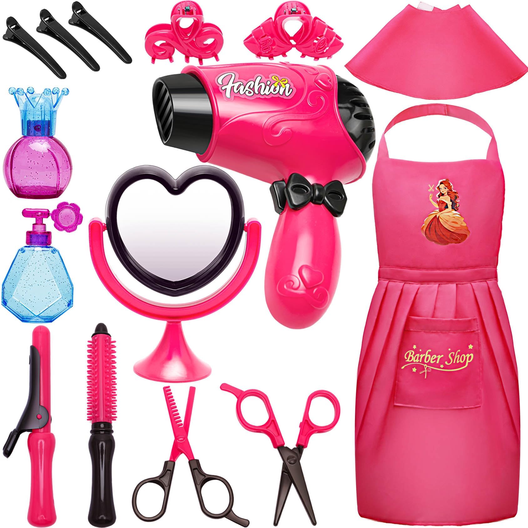 Kids Toys for Girls,Pretend Play Hair Salon Set for Little Girl,Little Toddler Girl Toys Doll Accessories,Kids Hair Salon Playset Toys for 3 4 5 6 7 8 9 Year Old Girls Christmas Brithday Gifts Ideas