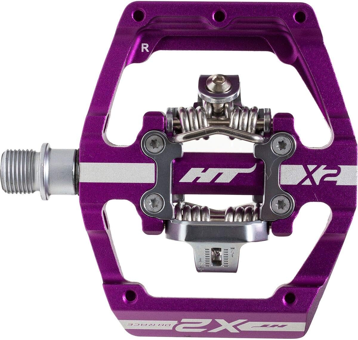 H.T. Enterprises HT Pedals X2 Clipless Platform Pedals, CrMo - Purple