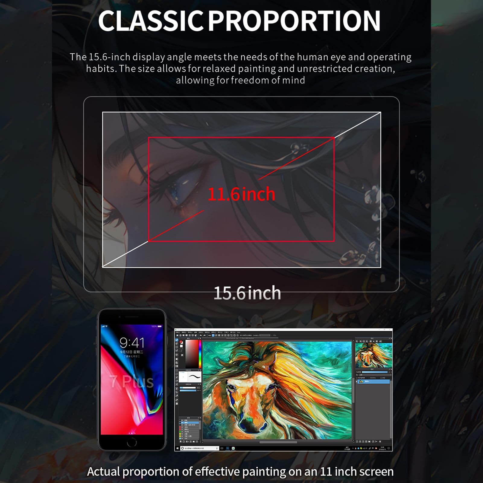 16HD 15,6 pollici IPS Tavoletta grafica Monitor Display 1920 * 1080 Alta risoluzione 16K Livello di pressione con penna stilo ricaricabile/20 punte per penna/Disco USB da 16 GB/Guanto/Panno per