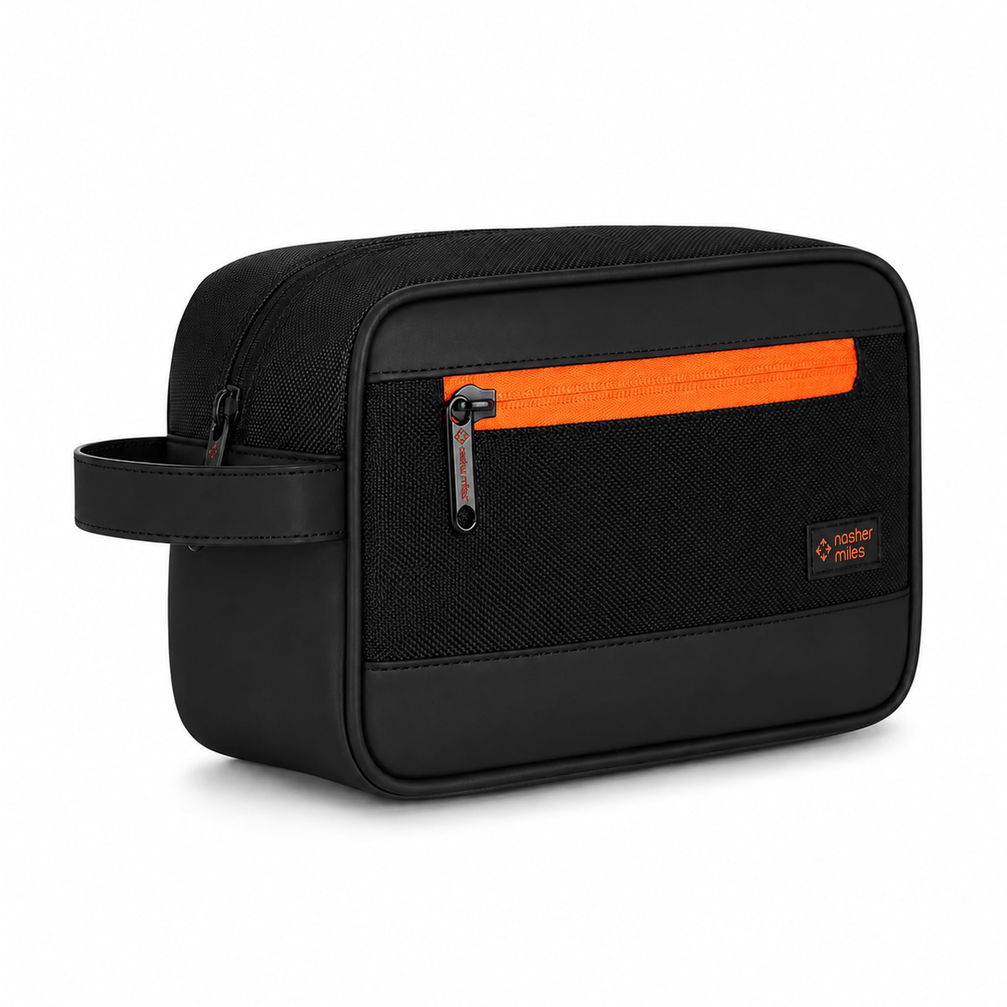 nasher miles Stash Toiletry Kit | Cosmetic Bag | PU & Polyester | Travel Pouch Organizer | Multipurpose Storage Compartments & Carry Handle | Travel Accessory for Men & Women (Black)-picture-40