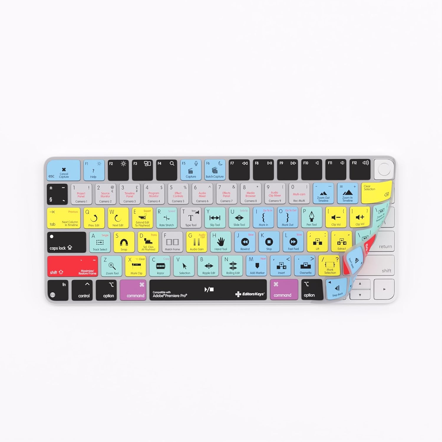 Keyboard Cover Compatible with Adobe Premiere Pro - Compatible with Apple Magic Keyboard (Non-Numeric) with/Without TouchID - Enhance Your Video Editing