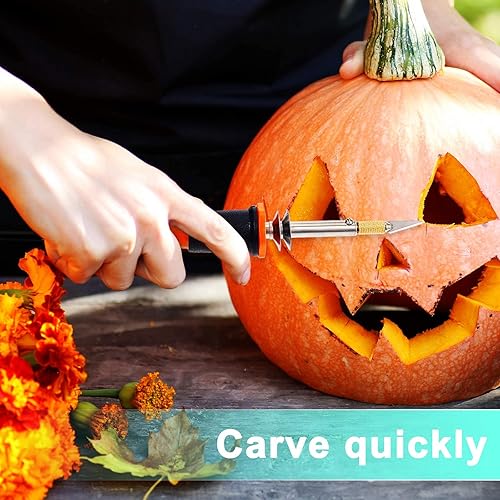 Miniatura 6 de 19 herramientas eléctricas de cortador de cuchillos calientes, cortador de plantillas multiusos con soporte de metal, 14 cuchillas, 3 fundas para