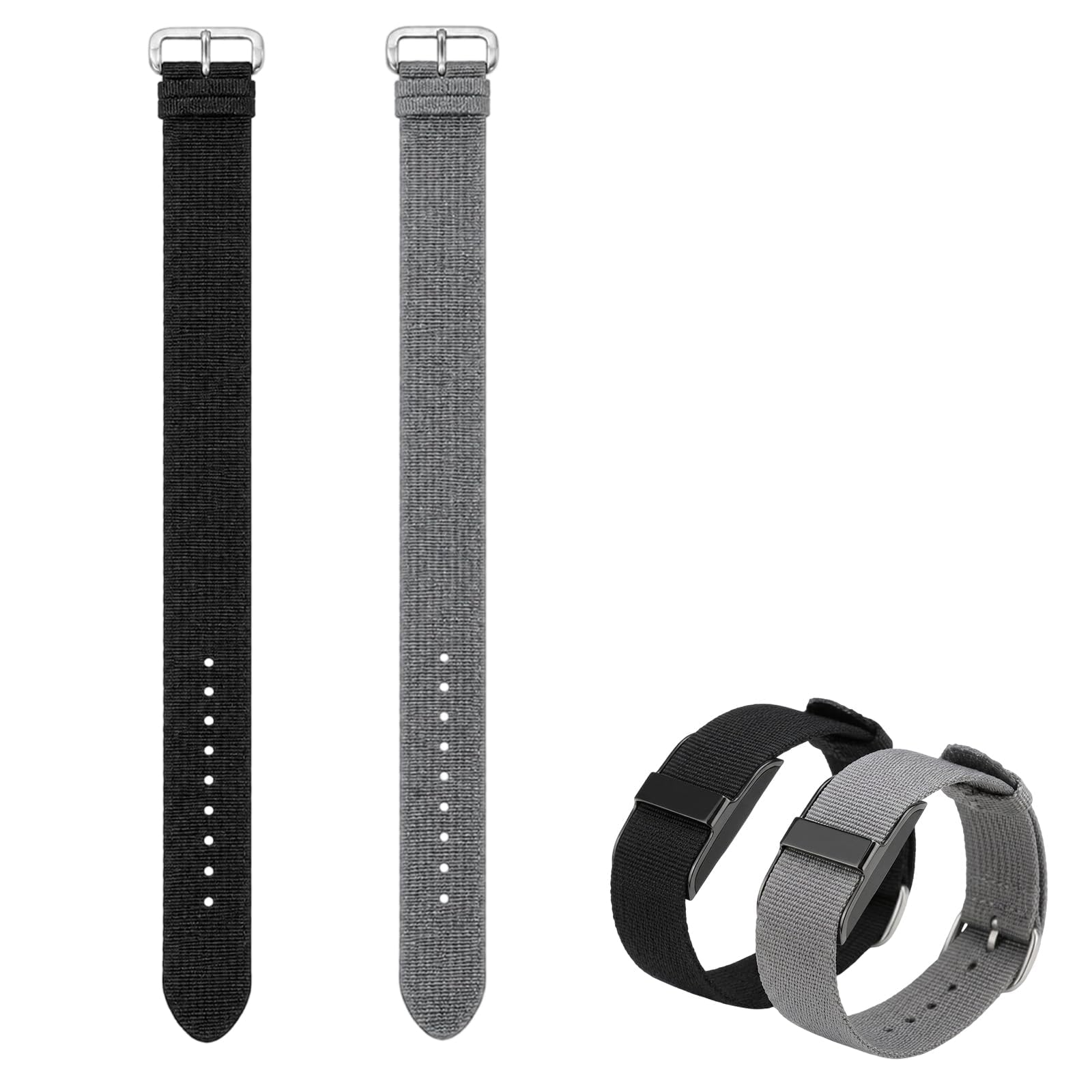 YcsRnn Hume Band Replacement Strap, Wrist Bands for Hume Health Band, Two Adjustable Straps in Black and Grey, Lightweight Design with Secure Fit, Compatible with Hume Health Devices
