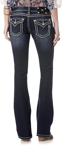 Rhinestone Dark Wash Bootcut Jeans 