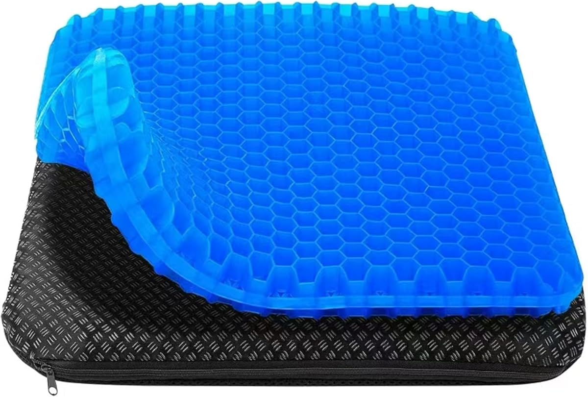 Gelsitzkissen, Orthopädisches Sitzkissen, Sitzkissen für bürostuhl –Weich und bequem mit waschbarem, rutschfestem Stoffbezug，Geeignet für Bürostühle, Rollstühle, Autositze usw