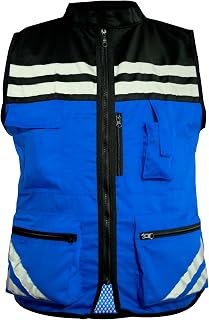 GLUH | Chaleco de Seguridad Reflejante Tipo Brigadista Spark | Unisex | Alta Visibilidad Día y Noche | Ultra Ligero, Cómodo y Transpirable | Bolsas con Cierre | Poliéster Lavable