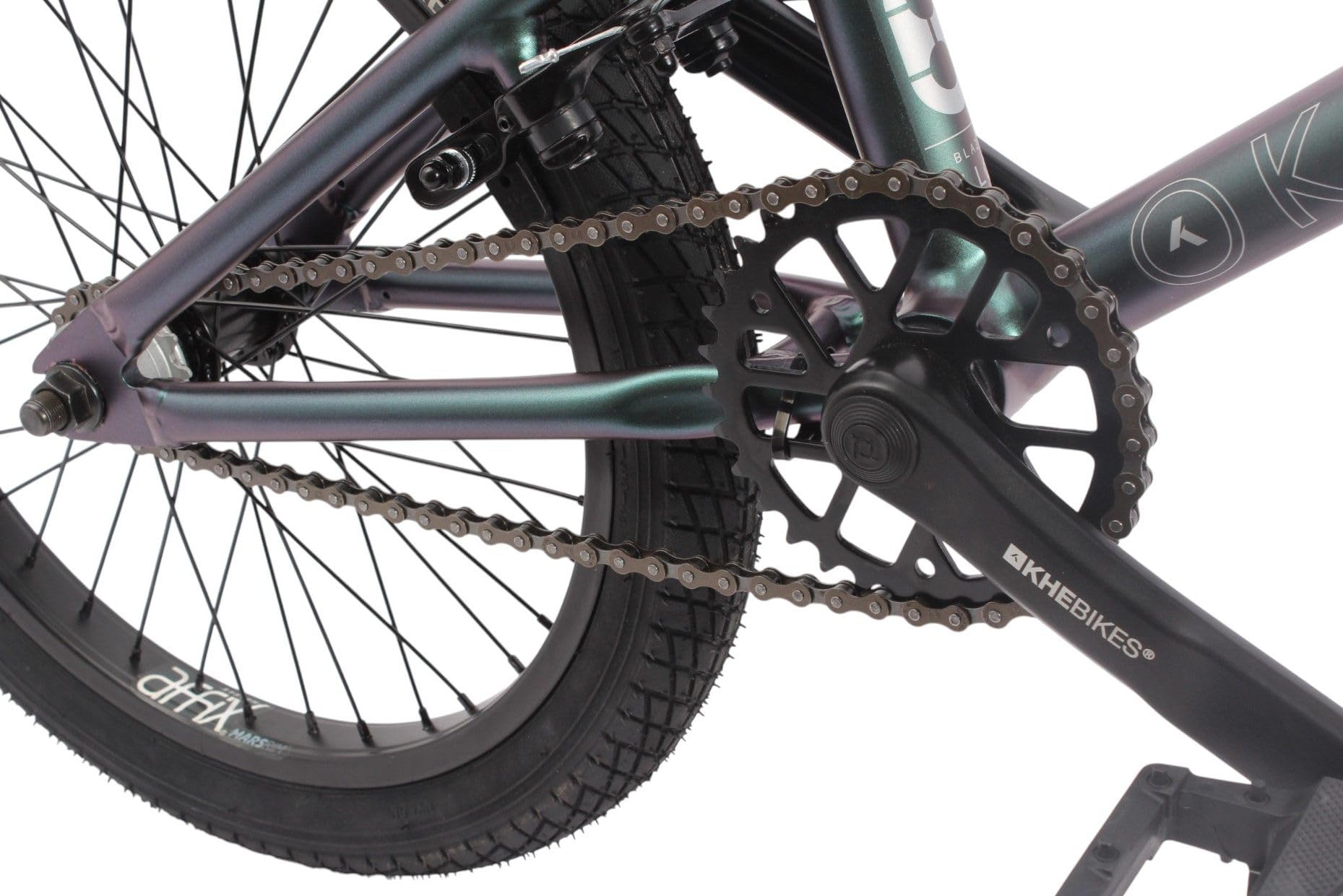 KHE Blaze Vélo BMX 2025 18" - Cadre en aluminium - Poids léger de 9,3 kg - Peinture à tongs - Rotor Affix - Freins en U - BMX freestyle pour enfants et adolescents (125 à 145 cm)
