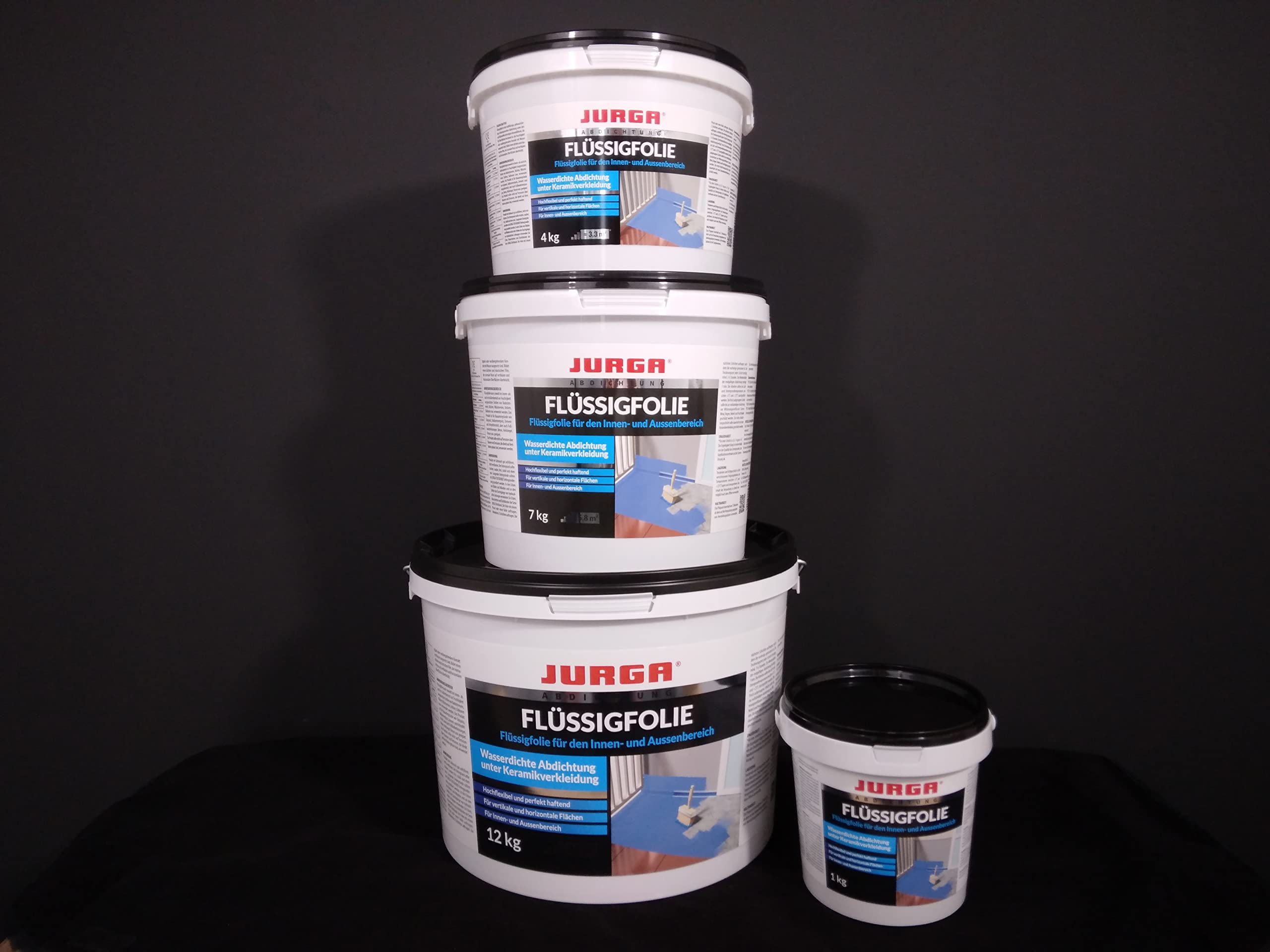 JURGA Pellicola liquida da 12 kg (circa 10 m²), per bagno e doccia, per esterni e interni, impermeabilizzazione del bagno, senza solventi