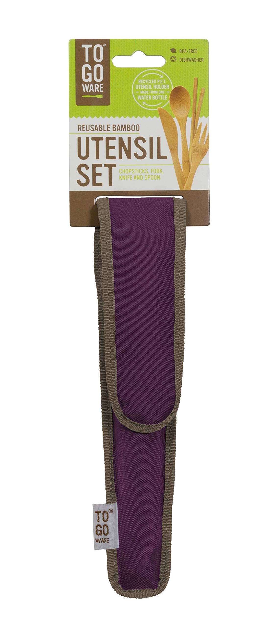 TO GO WARETo Go Ware Reusable Bamboo Travel Utensils with Carrying Case & Carabiner Clip | Bamboo Utensils | Eco Friendly