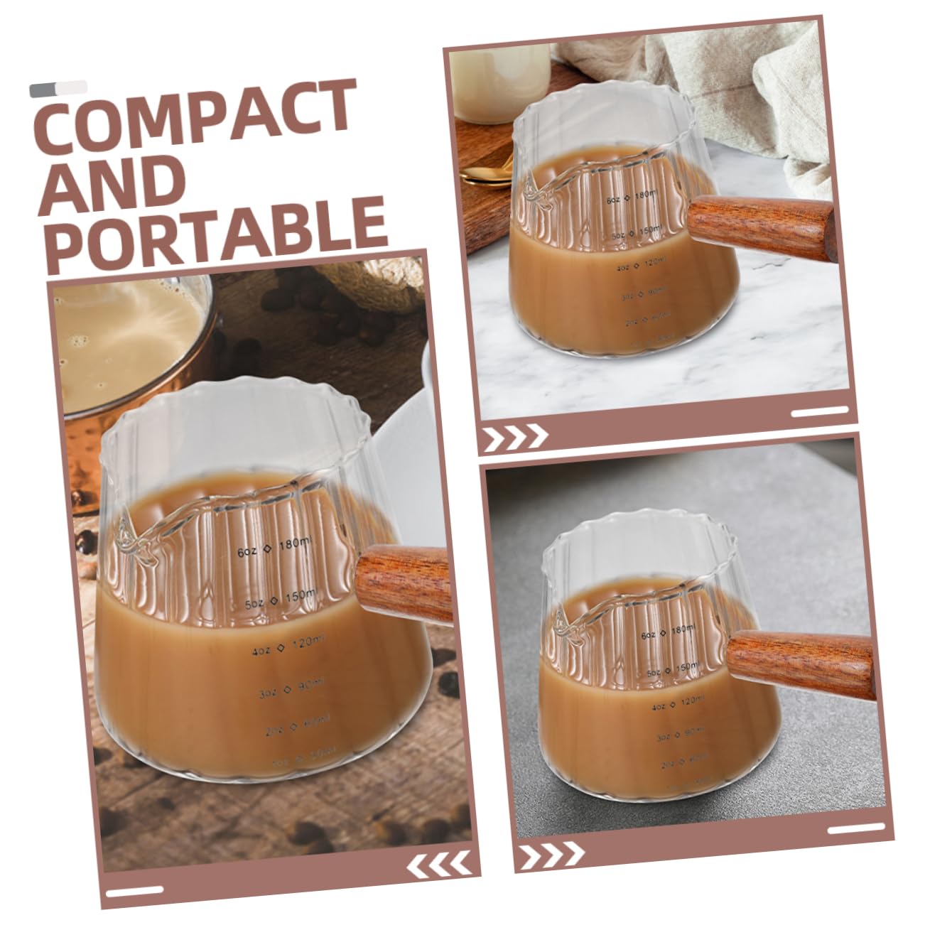 Garneck 8 Pz Tazza di Latte Tazza di Latte Tazze Cappuccino Tazza Cappuccino Bicchieri Caffe tazzine Espresso Bicchieri da Caffe Bicchiere dosatore brocca misurino misurini Espresso