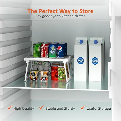 Miniatura 5 de ums Organizador de estante de plástico para armario de cocina, apilable, utilizable para tus especias, nevera, estante, congelador, despensa. 12 x