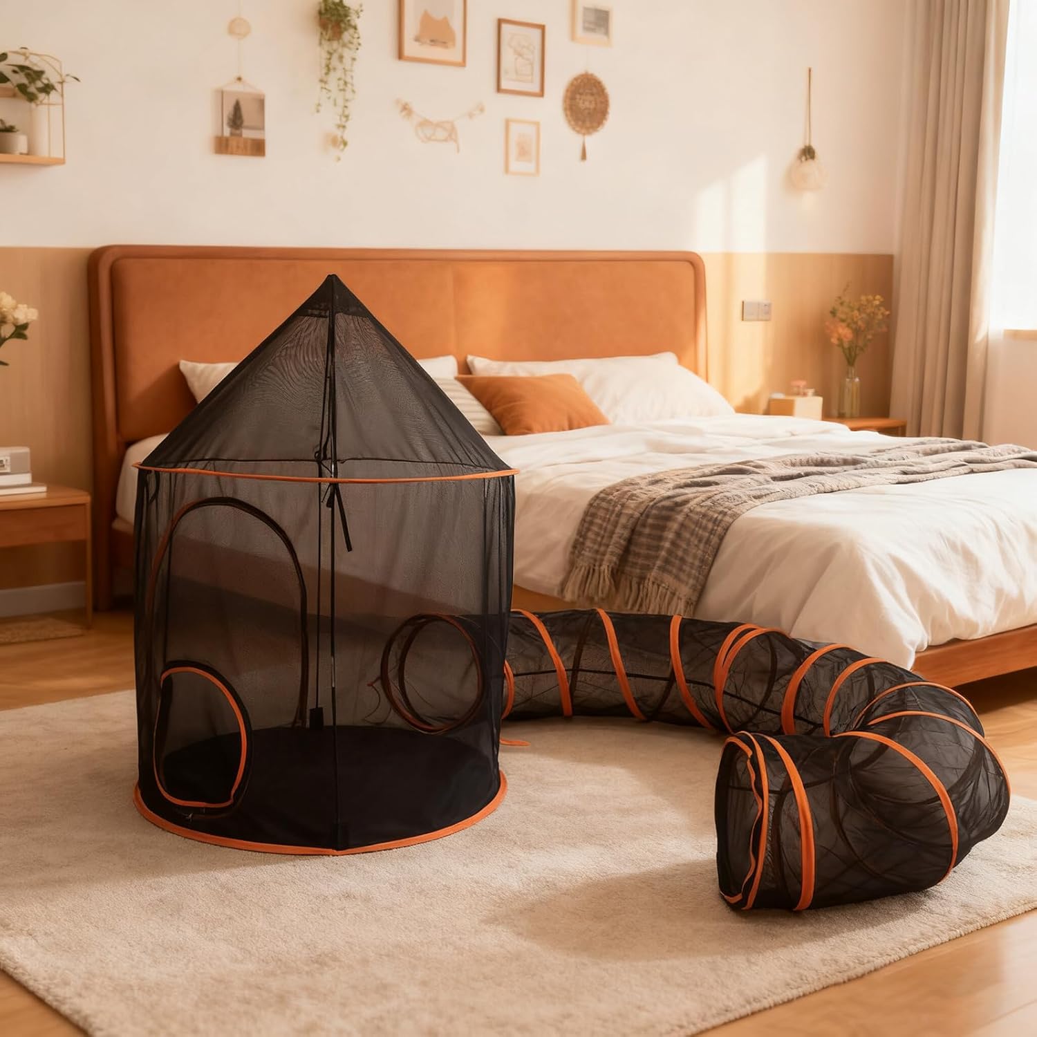 Shelter Cave for Indoor Washable Shelter Beds Large Tent Tunnel Mansion Tunnel for Small Dogs Cats Bed