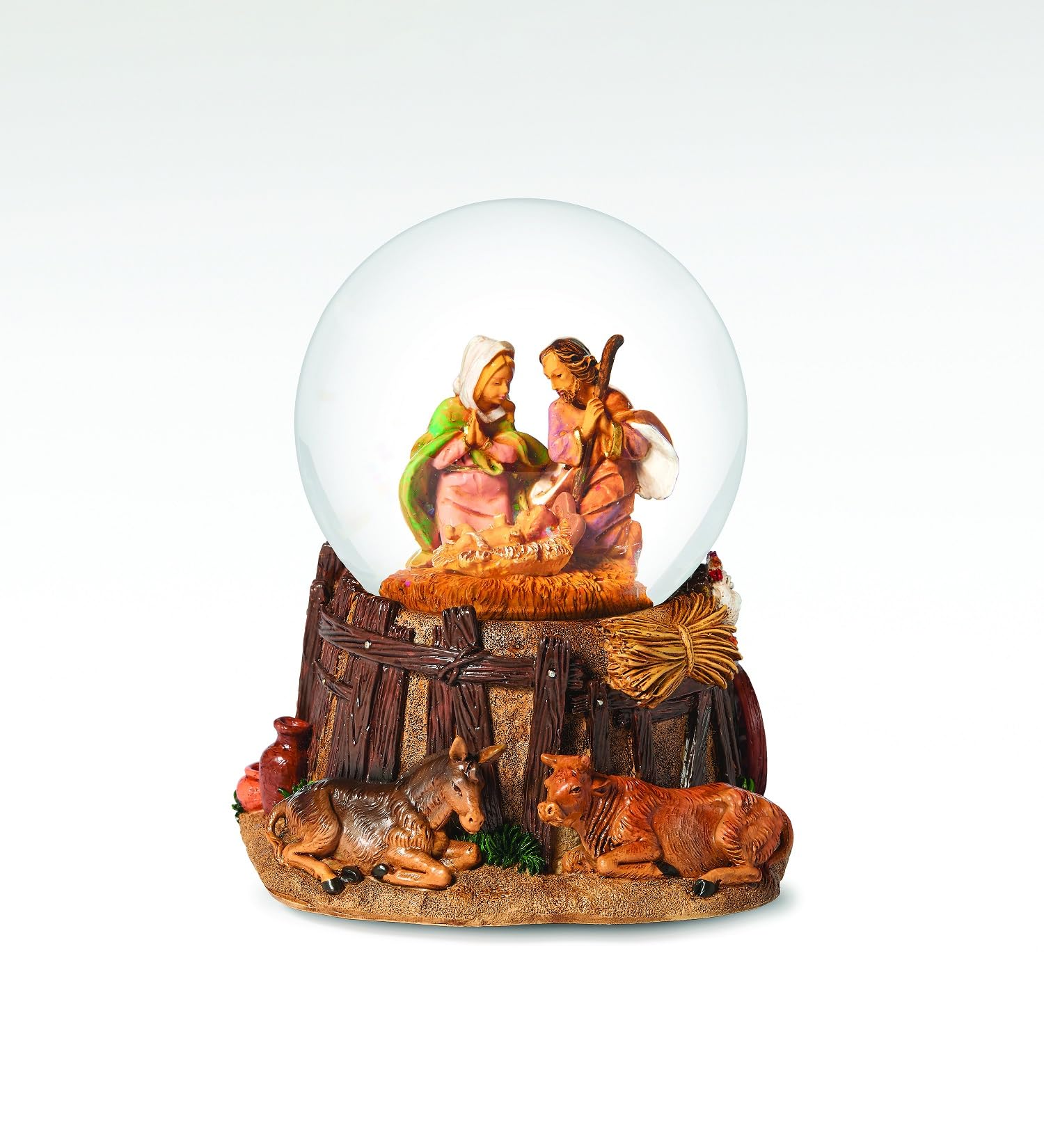 Crèche de Noël Fontanini 80 mm italienne musicale en polymère peint à la main en Toscane