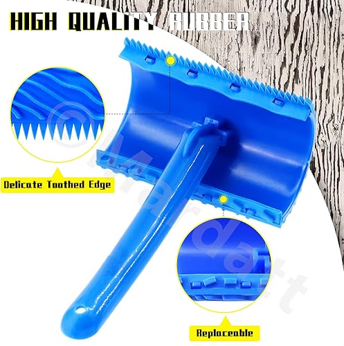 Miniatura 5 de Juego de herramientas de pintura de grano de madera MS6 MS17 MS18B Patrón de grano empítico de goma pintor de rodillos con mango, papel tapiz