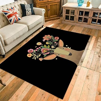 Amazon カーペット ラグ キャラクター 動物柄 ひんやり 滑り止め付き 耐磨耗性 防音 防振 防ダニ 抗菌 防臭 床暖房 リビングマット ホットカーペット対応 居間用 家庭用 子供部屋 折りたたみ 薄型 洗える 四季通用 7色選べる 1 160ｃｍ ラグ カーペット オンライン通販