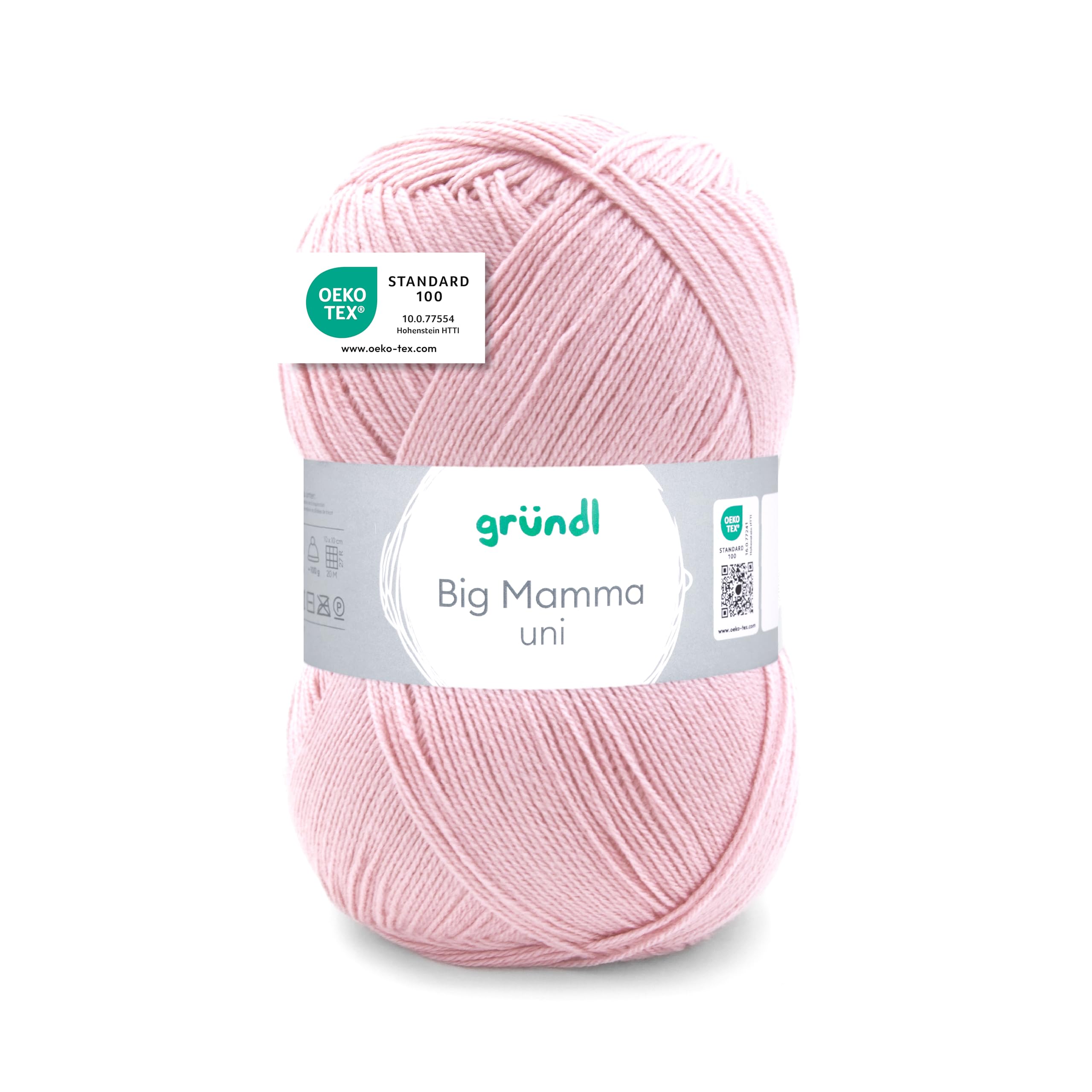 Gründl Wool Big Mamma Plain - XXL Wool for Knitting - Knitting Yarn - Soft and Skin Friendly - 100% Polyacrylic - 1 Ball 400 g / 1040 m - Needle Size 3.5-4.5 - Pink