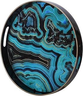 Zosenley Round Decorative Tray, Marbling Plas...,