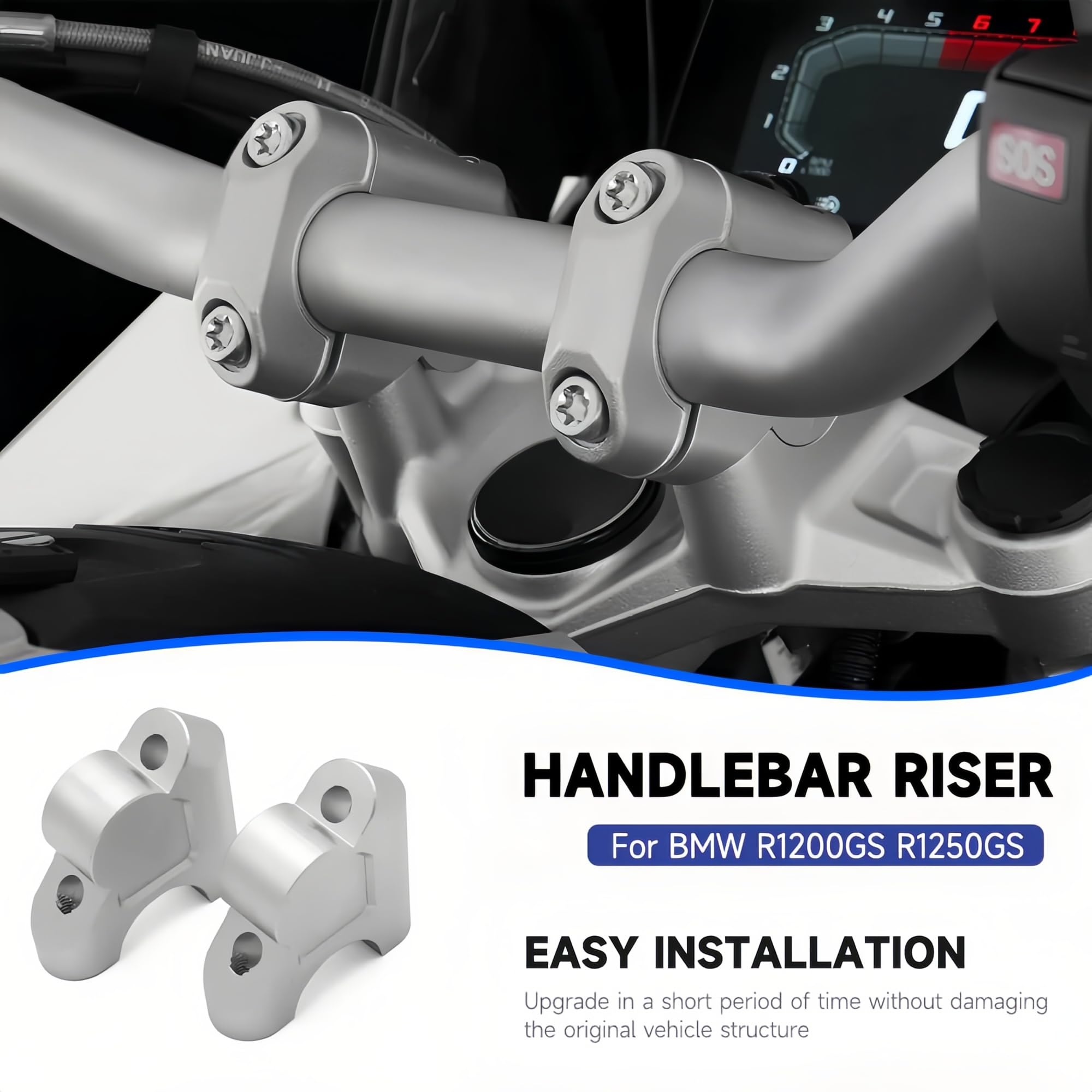 BMW R 1200GS LC ADV Riser Manubrio Moto 32MM Morsetto Drag Adattatore Estensibile