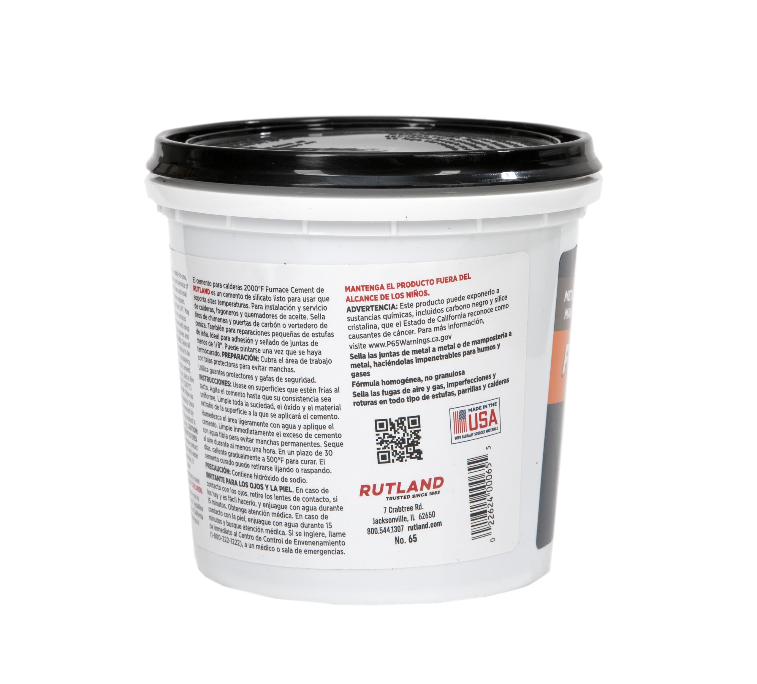 Rutland Products - Tubo de Cemento para Muebles, Color Negro