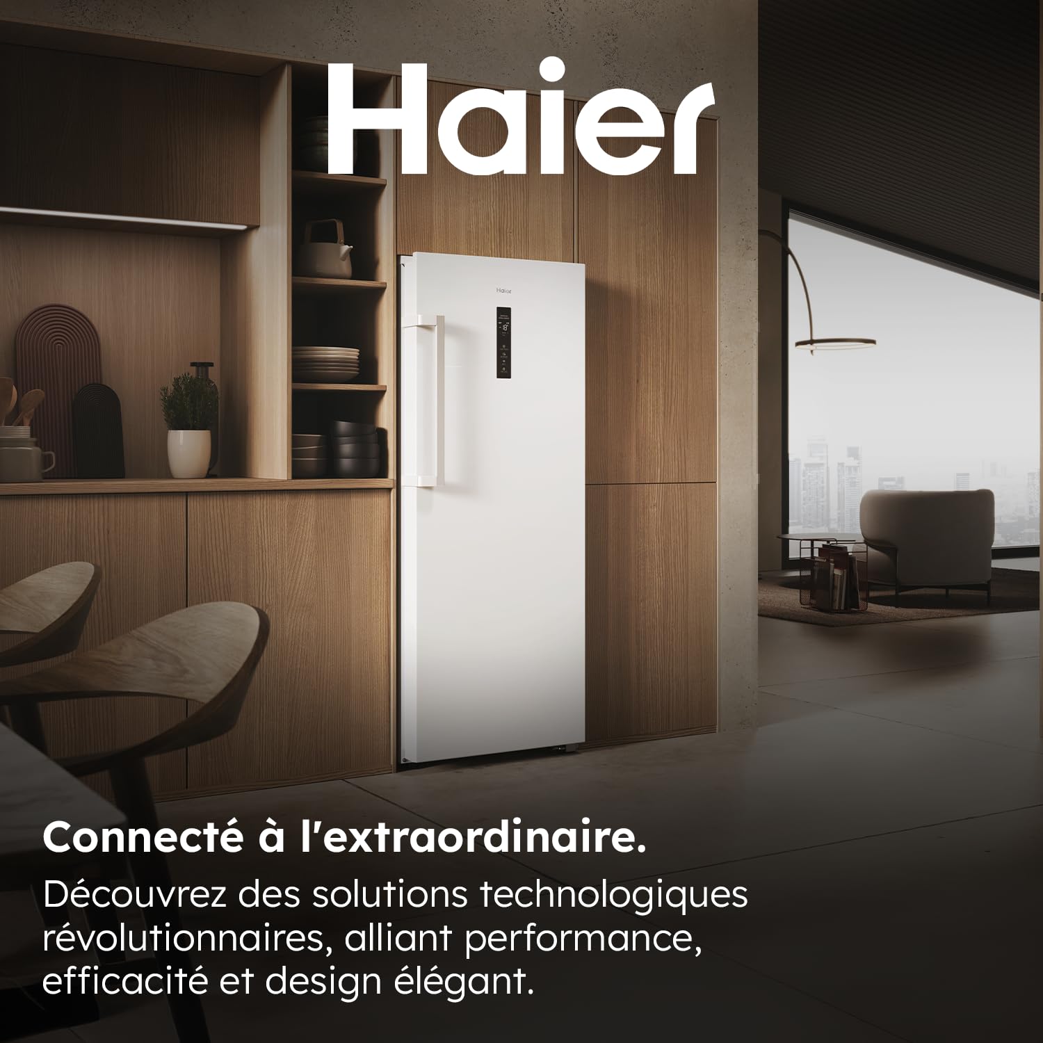 Haier Congélateur Armoire Connecté 1 Porte Total No Frost 226 Litres 153,5x60x73,7 cm H4F226WEH1 Blanc