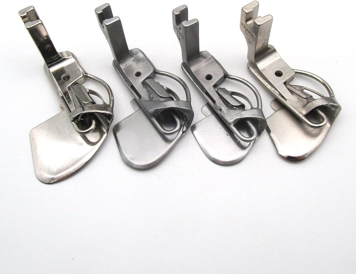 KUNPENG - 1SET #490359 1/16+1/8+3/16+1/4 Double Fold Spring Type Hemmer Hemming Presser Foot for Single Needle Sewing Machine