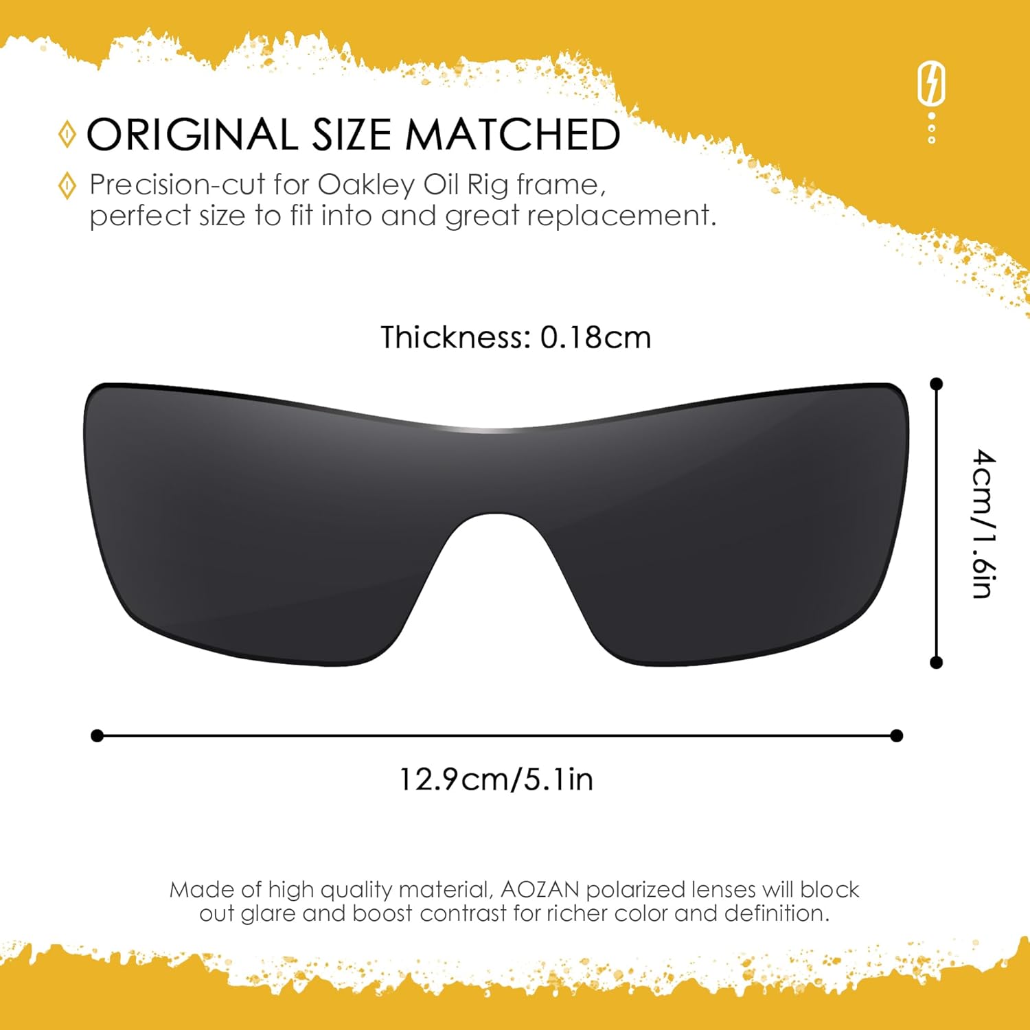 ANSI Z87.1 Replacement Lenses Compatible with Oakley Oil Rig Sunglasses