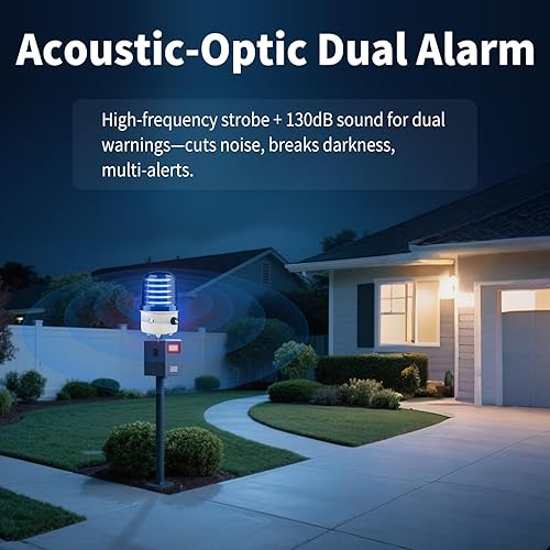 Miniatura 4 de Luz de Advertencia LED Giratoria Industrial, Luz Estroboscópica Roja AC110V para Alarmas de Emergencia Pública, Sirena de Seguridad InteriorExterior