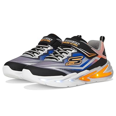 SKECHERS KIDS Flex Glow Ultra 400139L (Little Kid/Big Kid) Boys Shoes Black/Silver