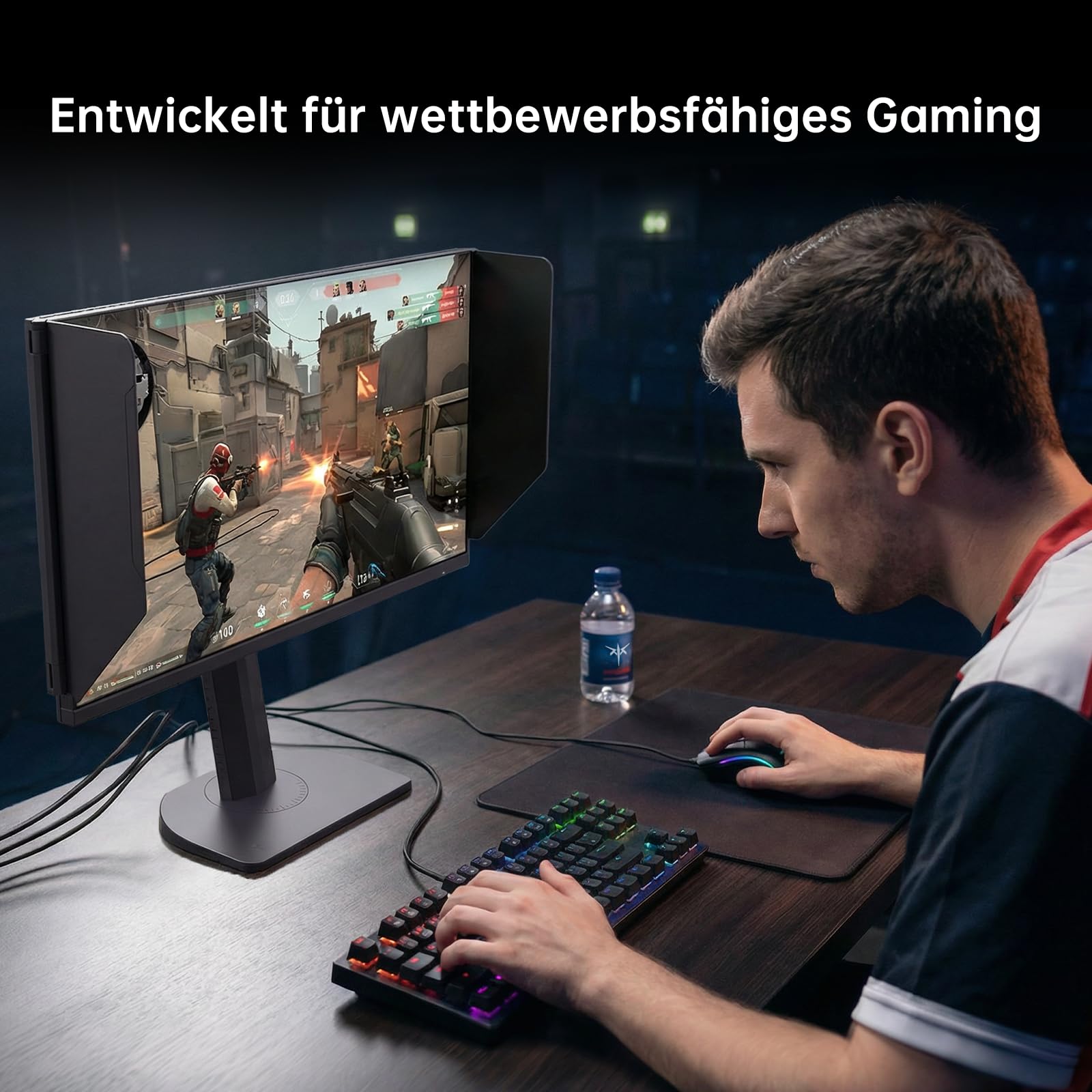 KTC 24,1 Zoll Gaming Monitor, 400Hz, Fast TN Panel, 1ms, FHD, 1000:1 Kontrast, Höhenverstellbarer Standfuß, HDMI & DP, Abnehmbare Blendschutzhaube, Integrierter Kopfhörerhalter, für E-Sports