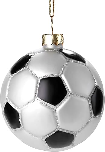 Miniatura 7 de Joiedomi Mini adorno de cristal de voleibol de Navidad, adornos de bola deportiva soplada, decoración pequeña de voleibol para colgar en el árbol,