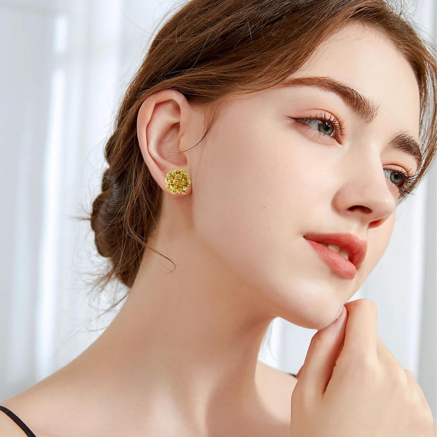 Gold Stud Earrings for Women 18k Gold Plated Twisted Ball Earrings Knot Earring Stud Jewelry for Women - Image 3