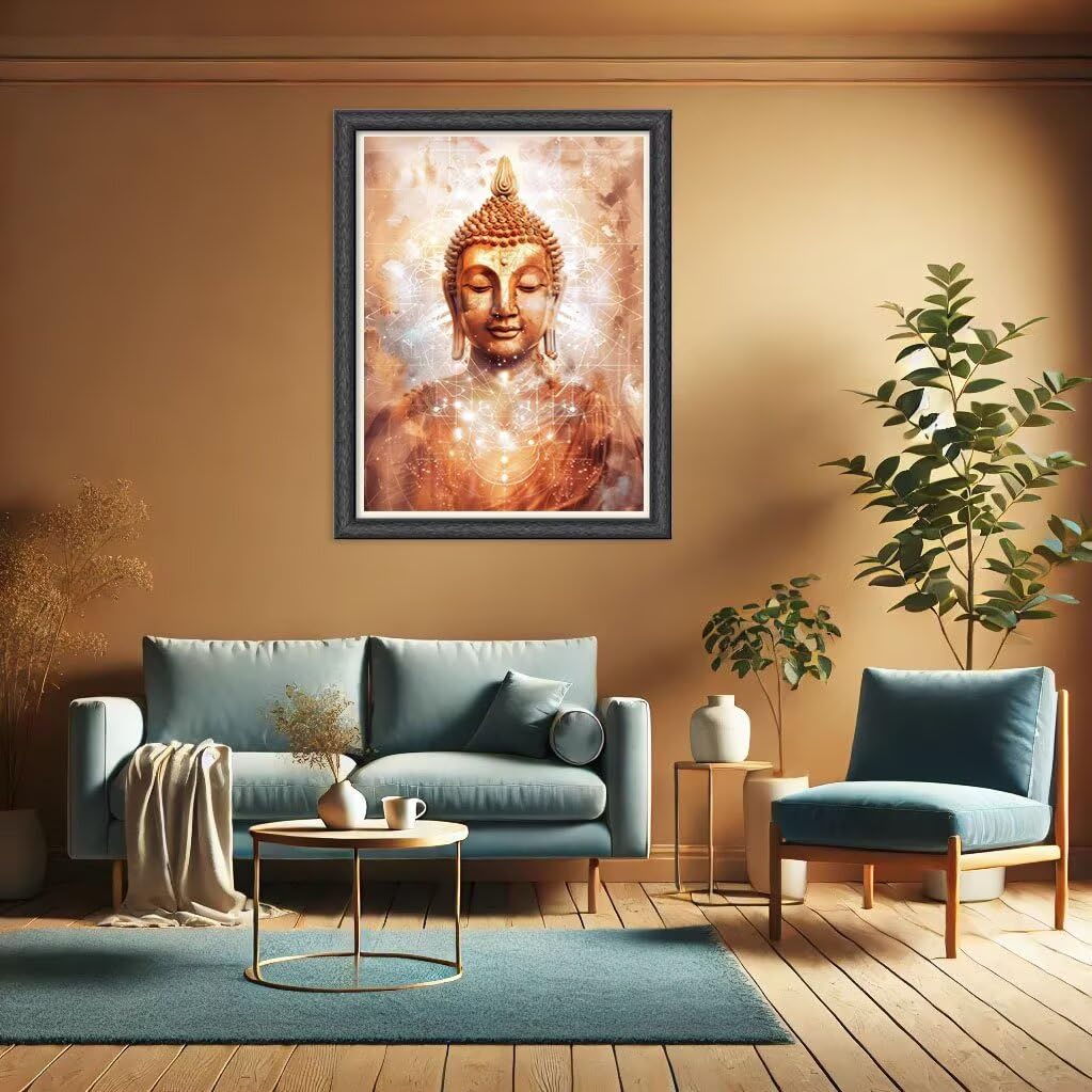 Kit de Peinture Numero Adulte Bouddha, Peinture par Numéros Adulte Enfant Débutants Zen, avec Pinceaux et Acryliques Kits, Bricolage Activité Manuelle Loisirs Créatifs Décor Maison 80x100cm YH2-74