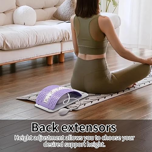 Miniatura 2 de Estirador de arco trasero de 330.7 lbs Capacidad de carga soporte lumbar, masajeador antideslizante inflable, recuperación muscular ejercicio