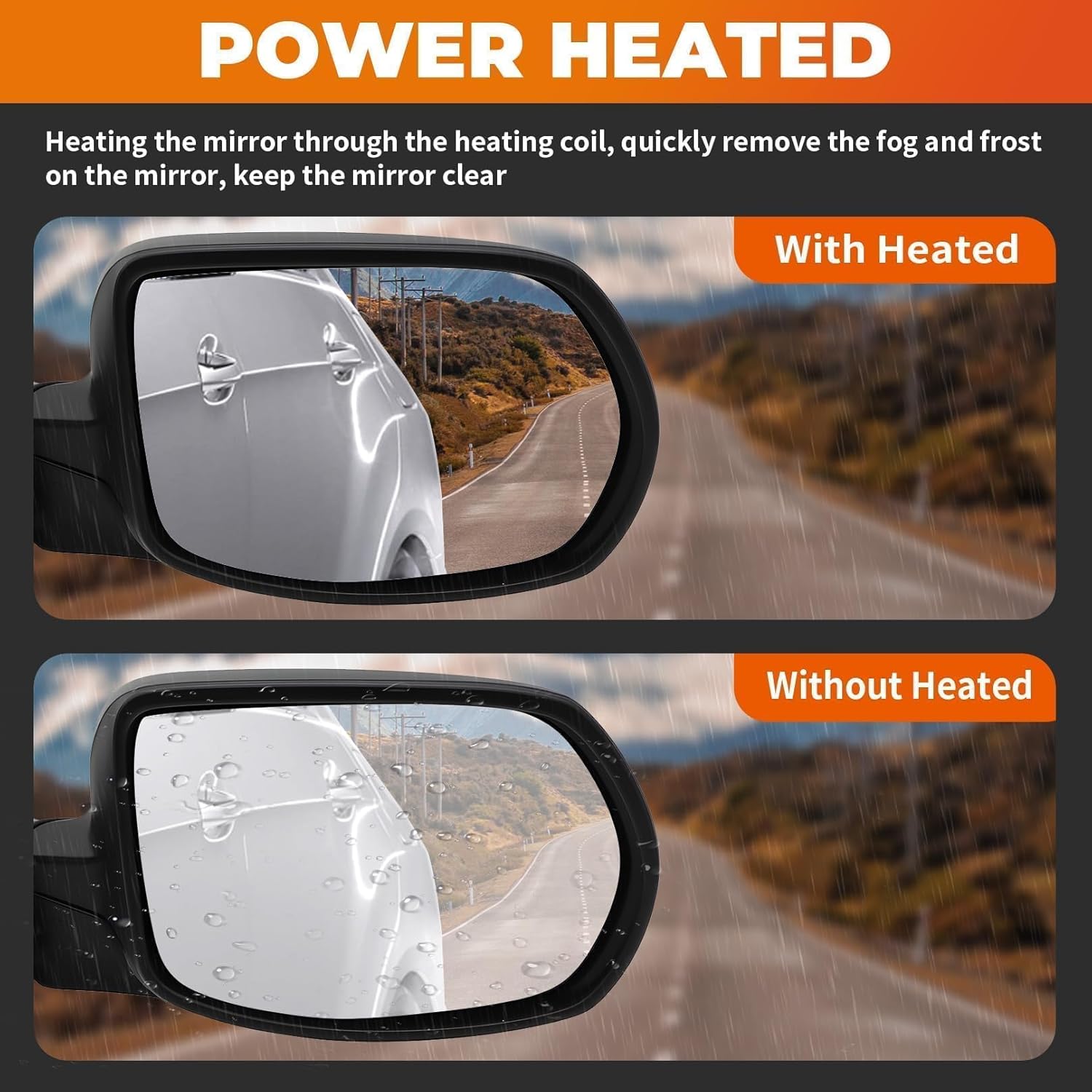 Right Passenger Side Mirror Assembly Compatible with CR-V 2012-2016 Side Mirror Heated Power Manual Folding Black 76208-T0A-A21 (5Pins)