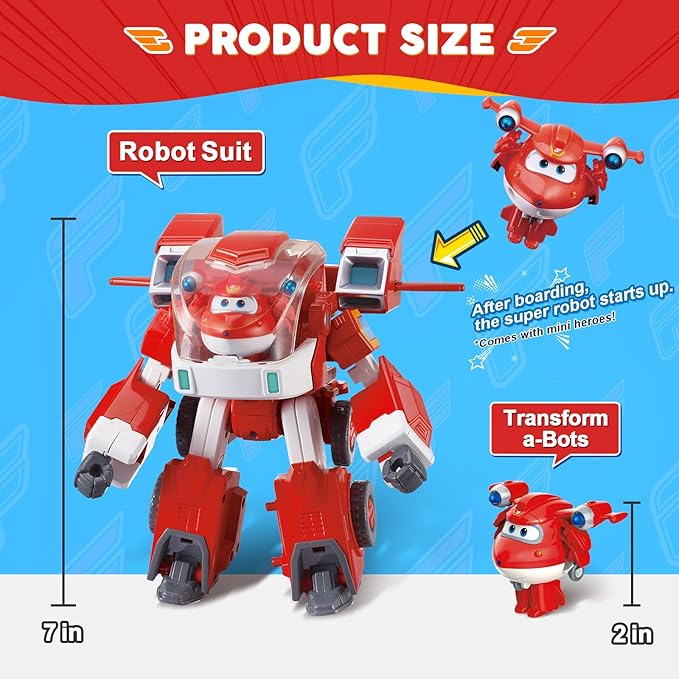 Super Wings Jett Robot Transformable 7 pulgadas miniatura 6