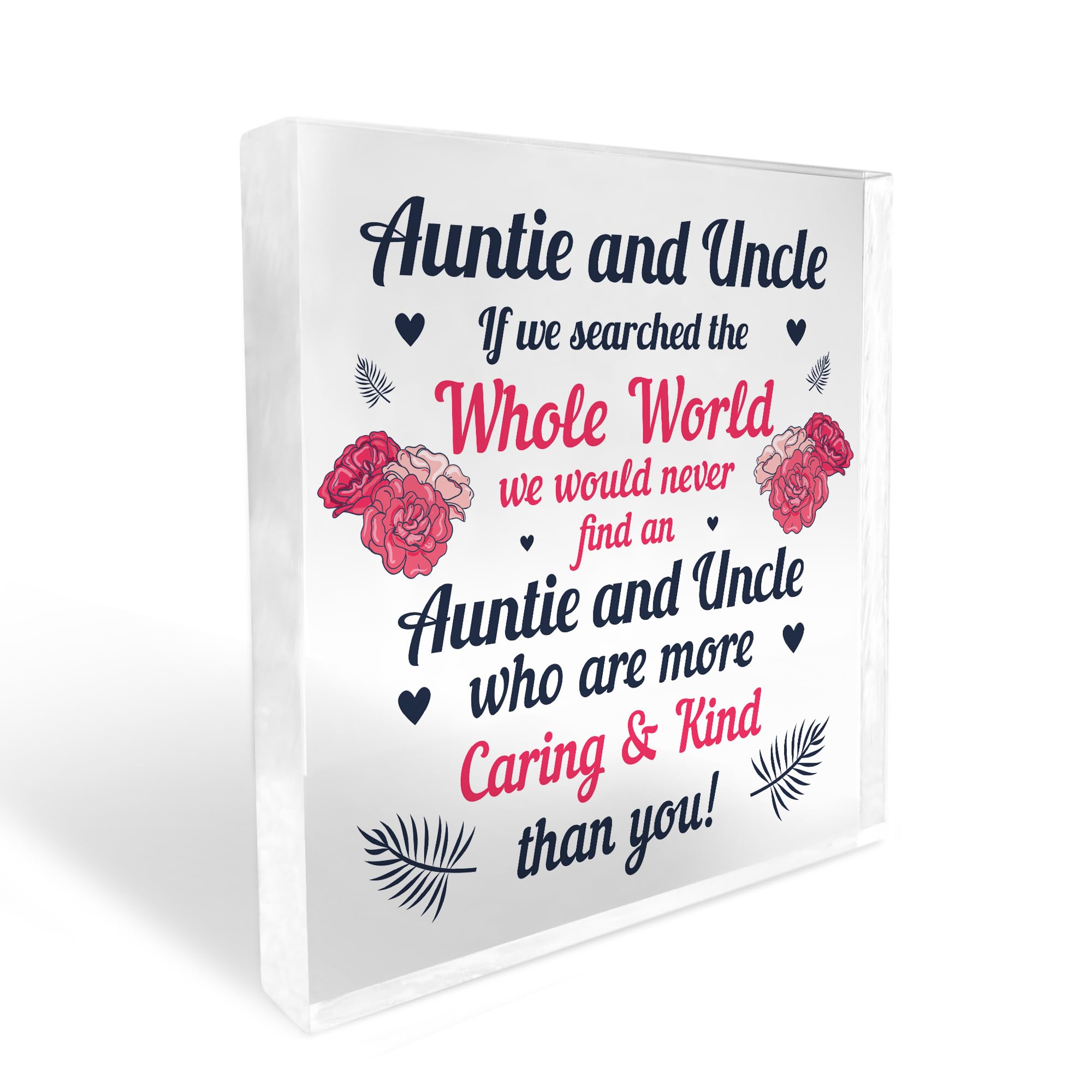 Red Ocean Keepsake Gift For Auntie And Uncle Birthday Gift From Niece And Nephew Family Plaque Home Decor Sign