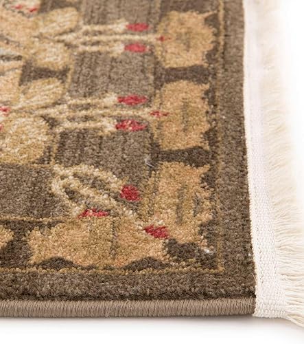 Miniatura 5 de Unique Loom Edinburgh Collection - Alfombra de área (2 pies 7 pulgadas x 10 pies, marrón y azul claro)