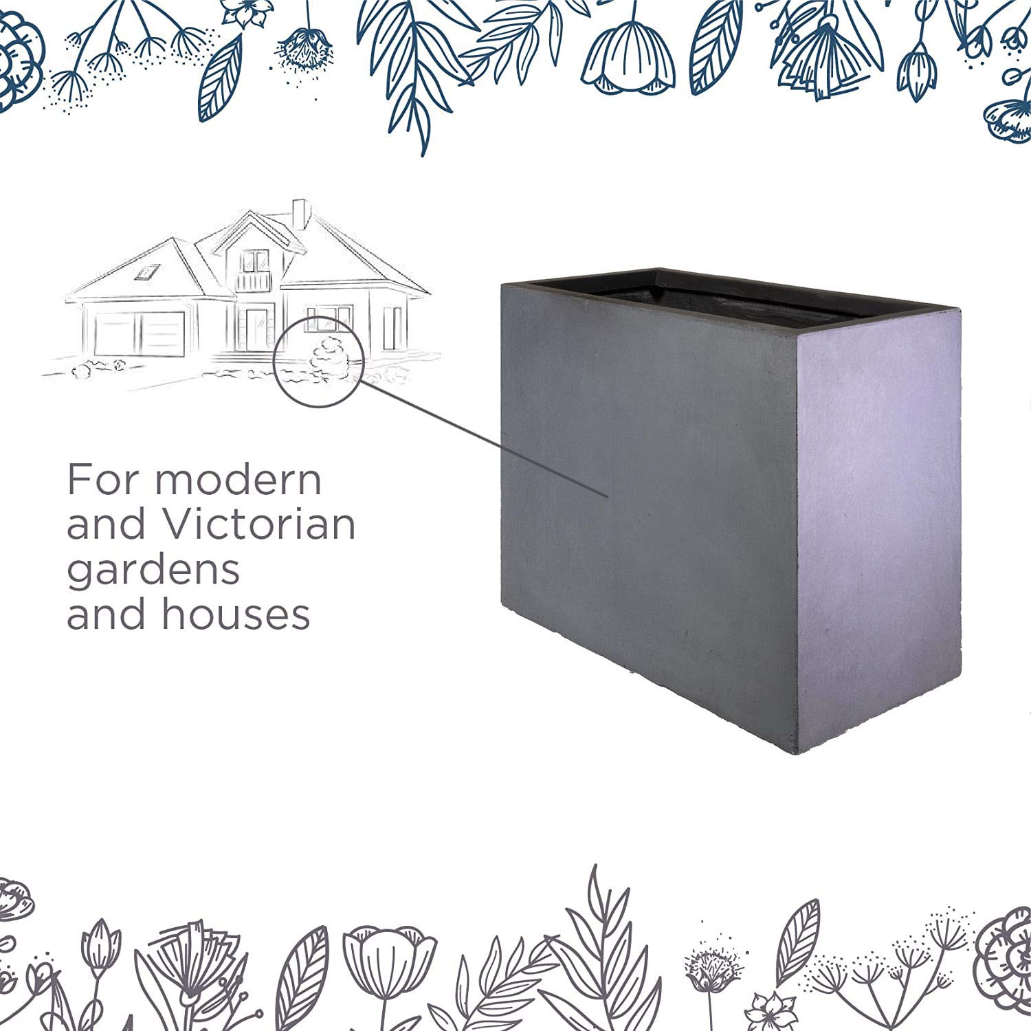 Buy IDEALIST Large Flower Outdoor Garden Planter Floor Pot with