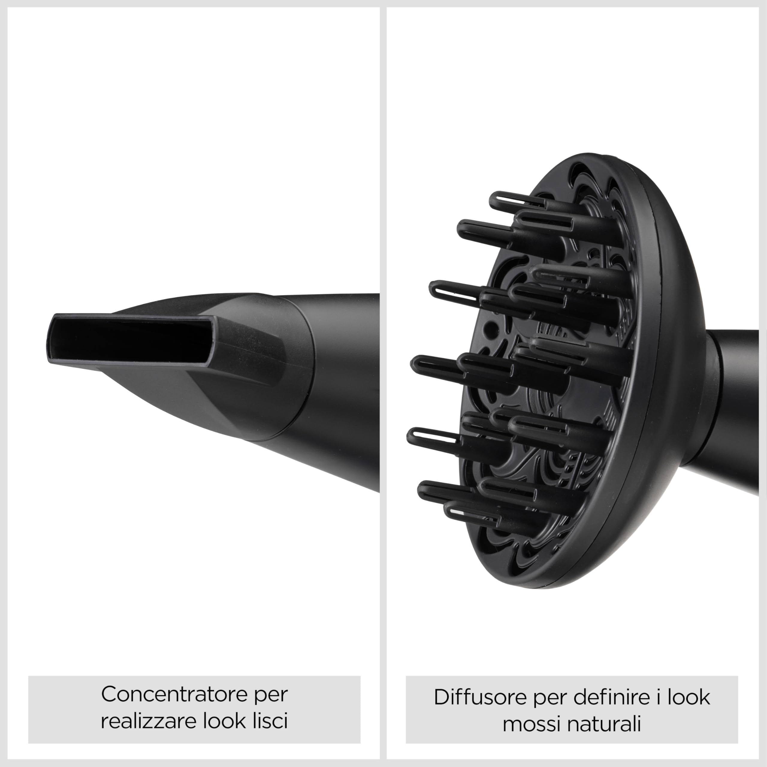 BaByliss Asciugacapelli Turbo Smooth 2200W, Phon Capelli Professionale, Diffusore Capelli Ricci, Funzione Ionica Anti-Crespo E Tecnologia Ceramica, Nero, D572DE
