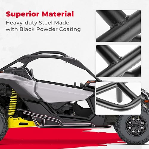 Miniatura 3 de KEMIMOTO Barras Nerf X3, deslizadores de roca compatibles con Can Am Maverick X3 Turbo R RR 2017-2025, protector de parachoques lateral para árbol